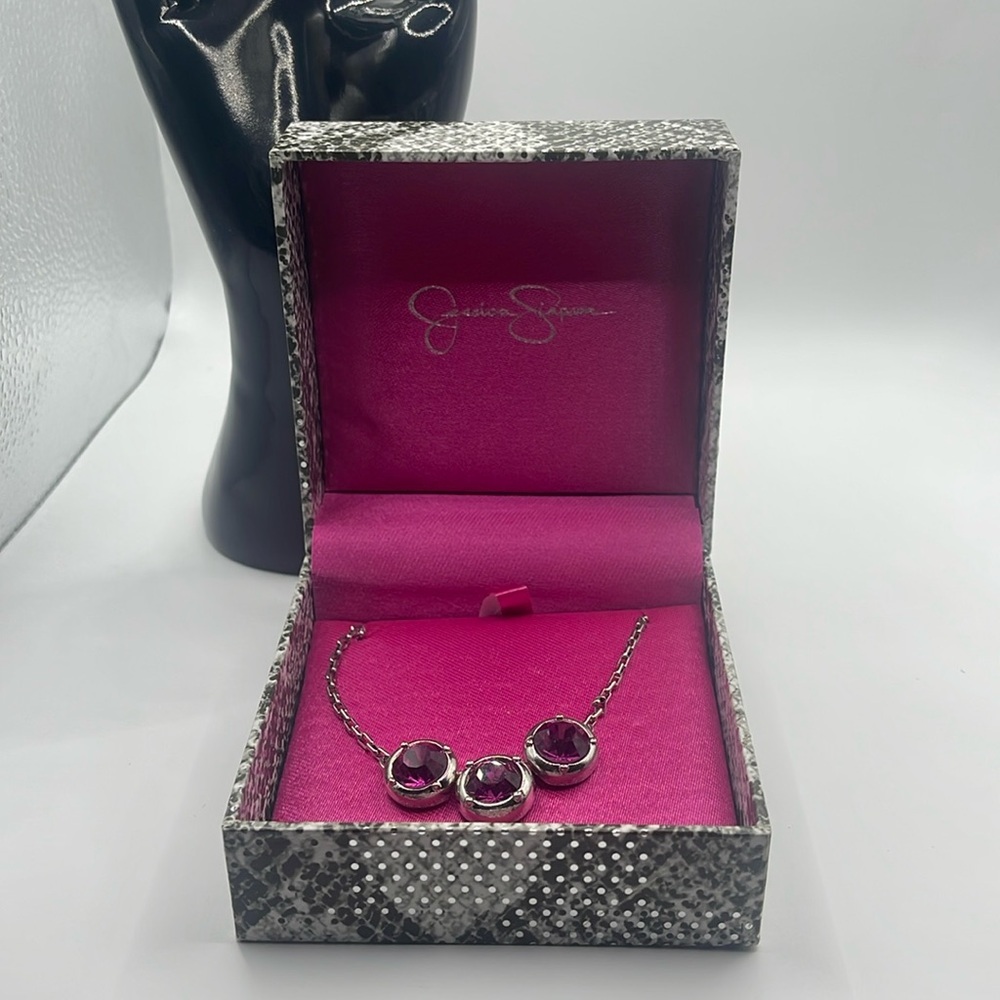 Jessica Simpson Purple Crystal Pendant Necklace